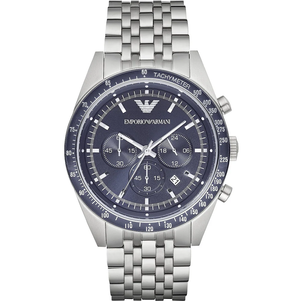 Emporio Armani Sportivo AR6072 men’s chronograph blue dial watch
