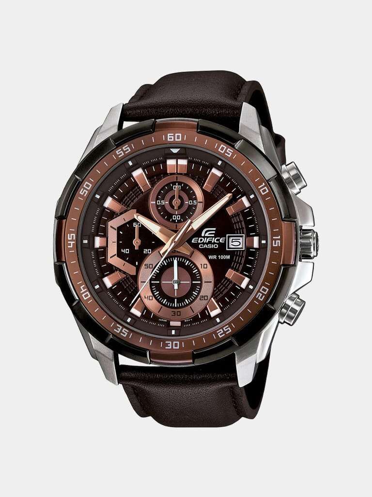 Casio Edifice EFR-539L-5AVUDF brown dial chronograph men's watch
