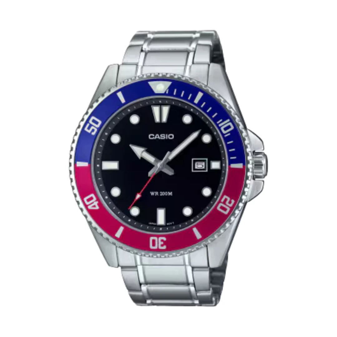 Casio MDV-107D-1A3VDF Diver Watch with Green Bezel