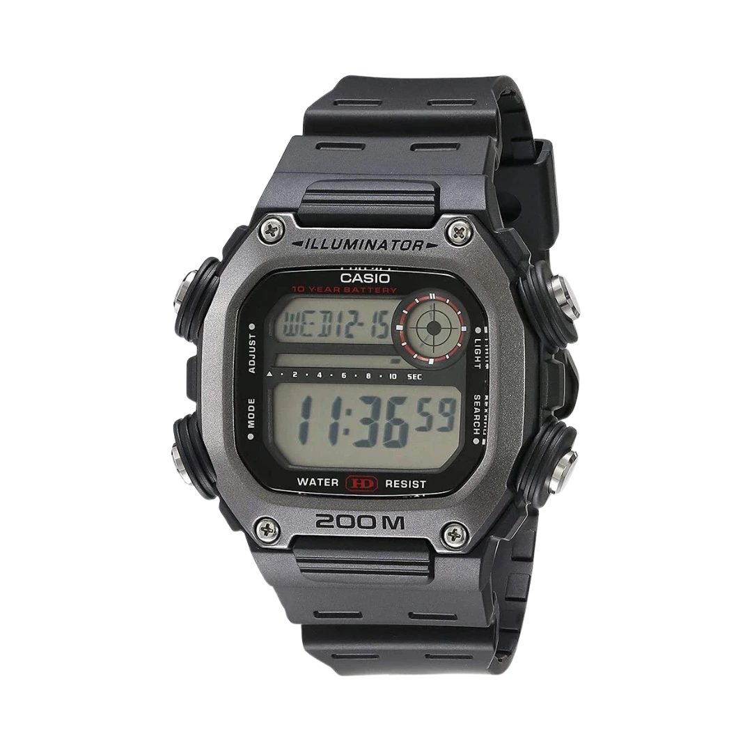 Casio DW-291H-1AVDF Digital Sports Watch in Black Resin