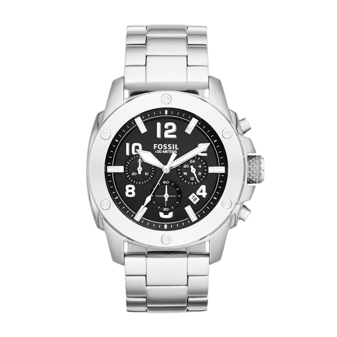 Fossil FS4926 Men’s Machine Chronograph Watch with Brown Leather Strap